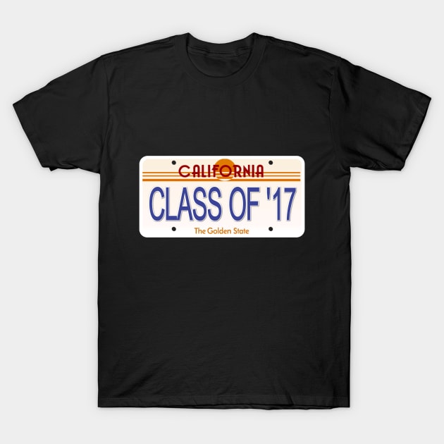 Class of '17 California State License Plate T-Shirt by Mel's Designs